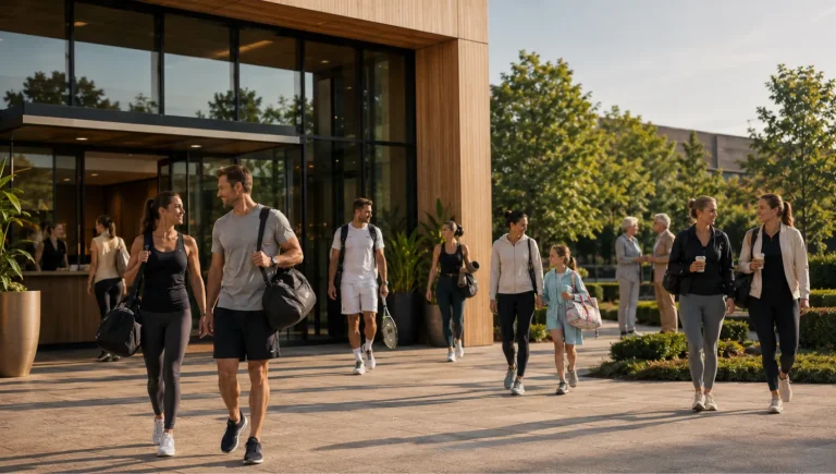 David Lloyd Facilities What Every Club Offer Members enjoying multiple facilities at a premium British health club.