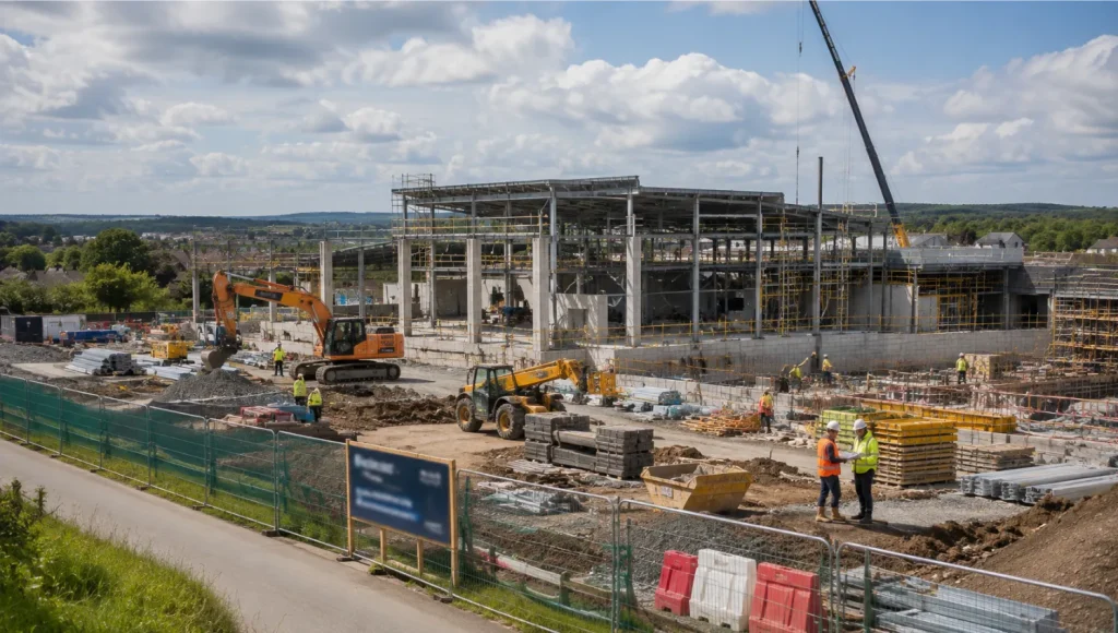 Construction underway for the new David Lloyd Bishops Cleeve club on Stoke Road