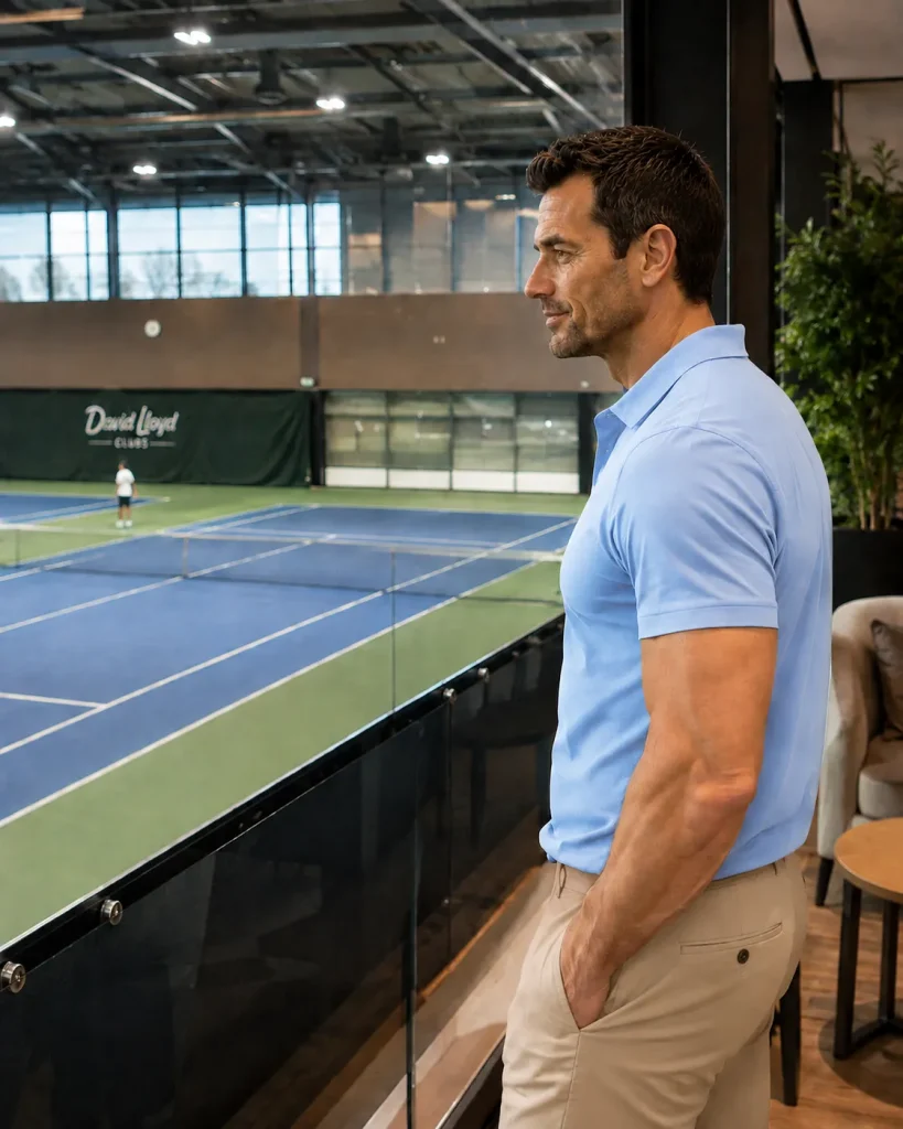 david muller checking the tennis facilities