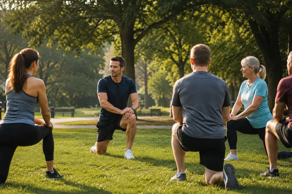david muller outdoor exercise with members